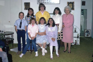 Elizabeth and many of her piano students. Circa 1980's 