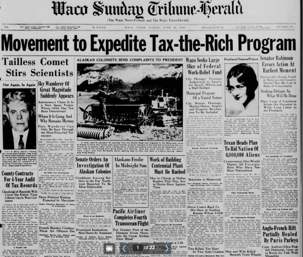 Waco Sunday Tribune Herald  Waco, TX June 23, 1935