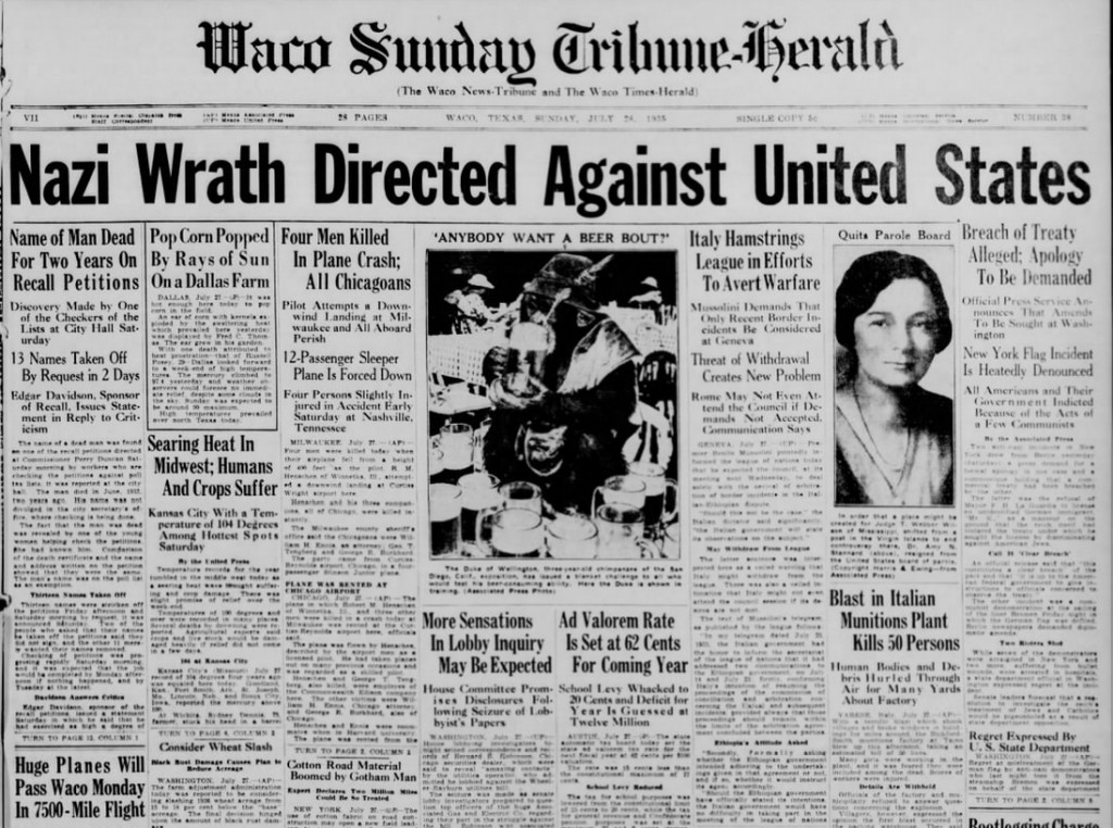 Waco Sunday Tribune Herald July 28, 1935