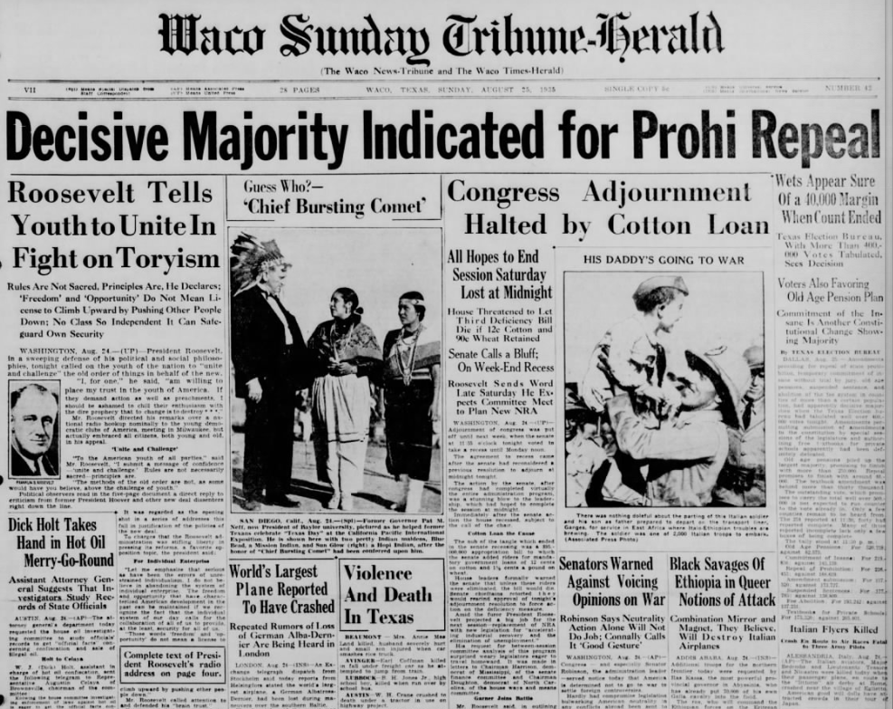 The Waco Sunday Tribune Herald Aug 25, 1935