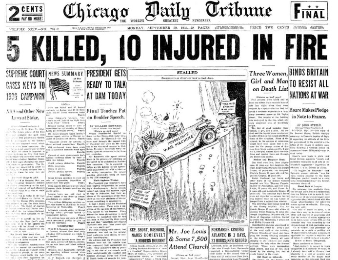 Chicago Daily Tribune Sept 30, 1935