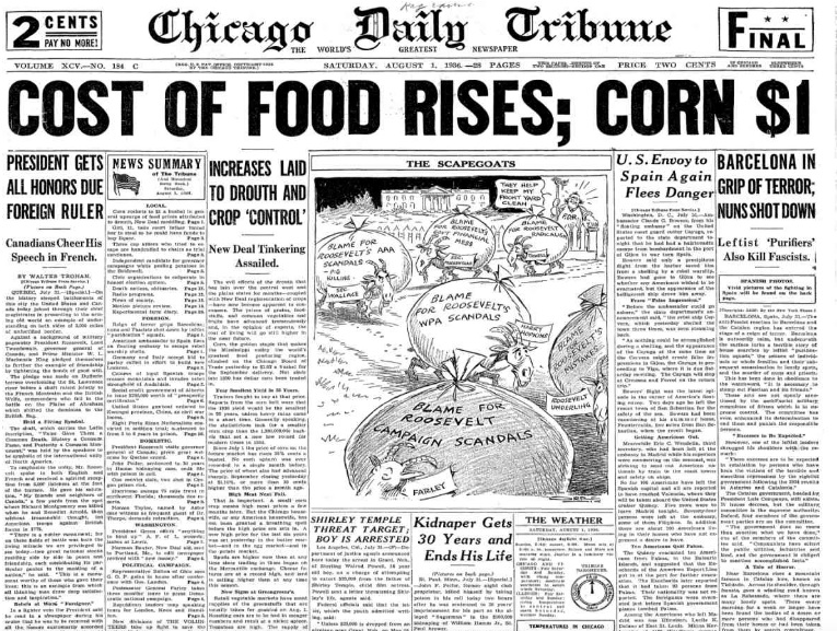 Chicago Daily Tribune August 1, 1936