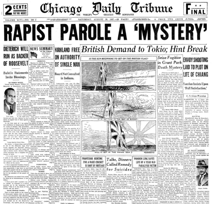 Chicago Daily Tribune August 28, 1937