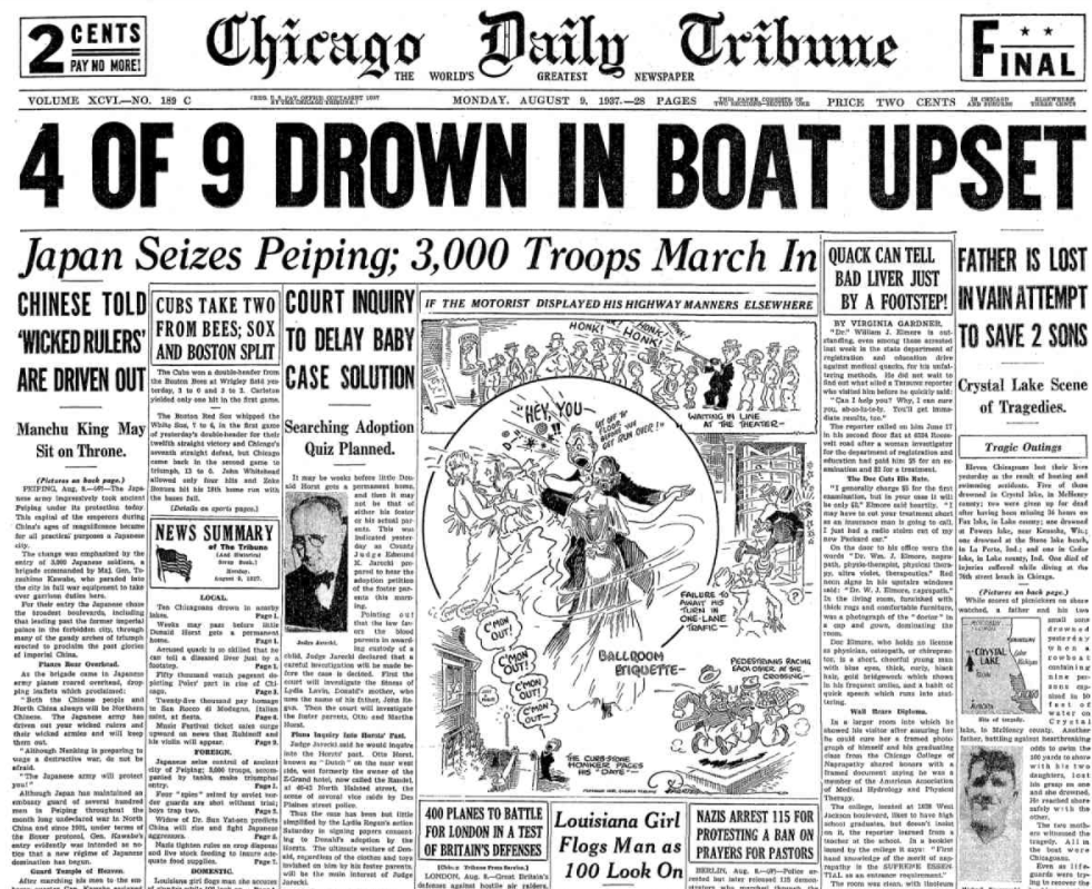 Chicago Daily Tribune August 9, 1937