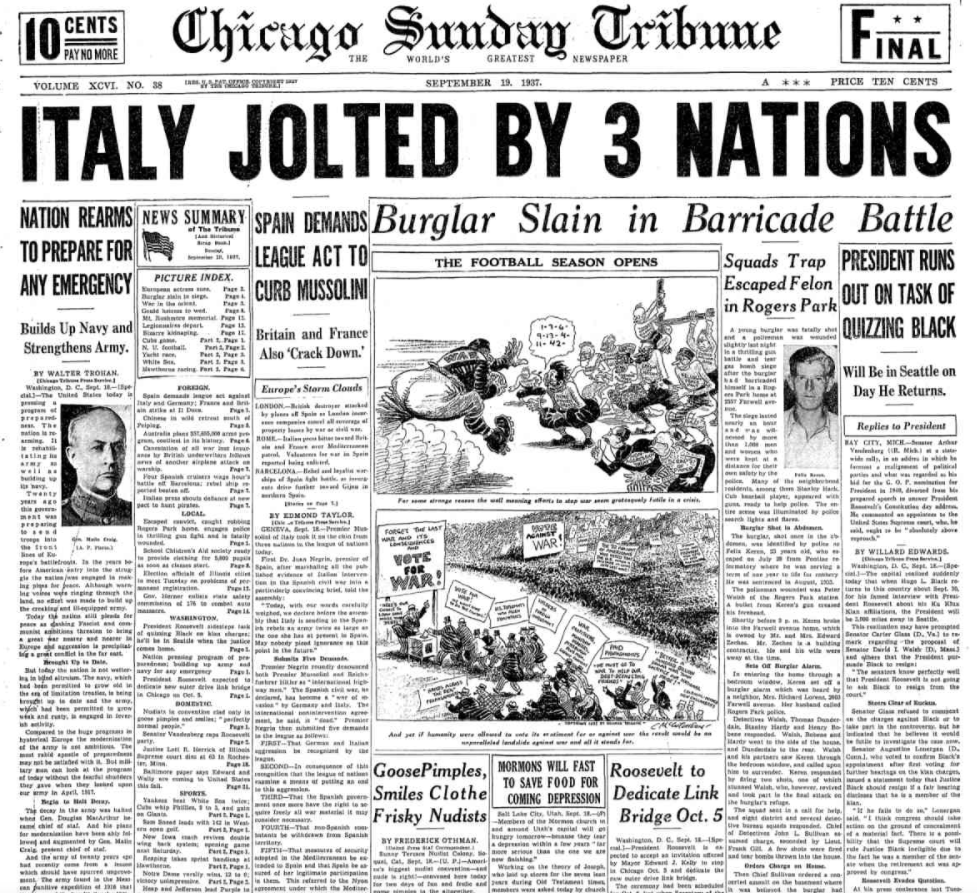 Chicago Daily Tribune Sept 19, 1937